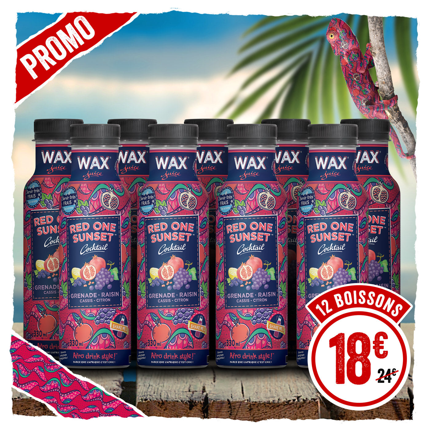 Colis de 12 <br> Wax Red One Sunset